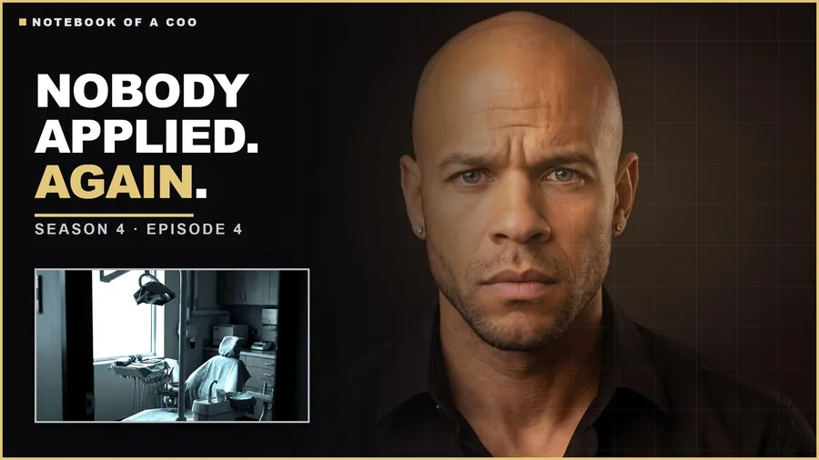 JT Taylor MS, MBA on the cover of the Notebook of a COO podcast episode "Nobody Applied. Again"